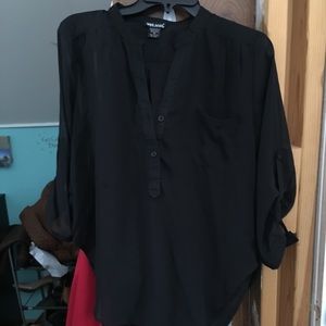 Sheer black blouse